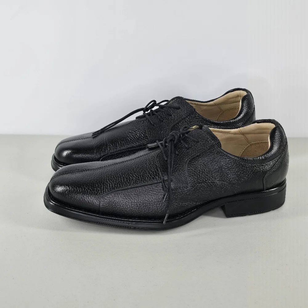 Men’s Studio Belvedere Bay Bridge Black Leather Dress Shoes 11 EEE XW Extra Wide